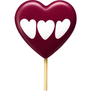 Burgundy heart lollipop sticker