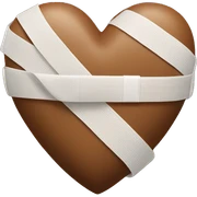 brown heart with bandage sticker