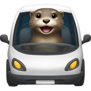 Otter in car  sticker