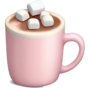 Light Pink mug of hot chocolate with marshmallows  sticker