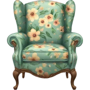 Floral printed wingback chair  sticker