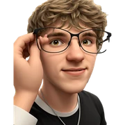 smiling boy in black shirt sticker