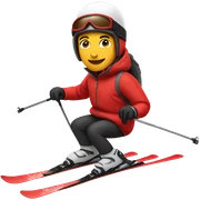 Skier in red jacket sticker