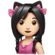 Hello kitty with straight black hair  sticker
