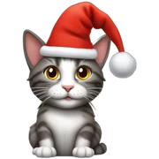 cat in hat santa sticker