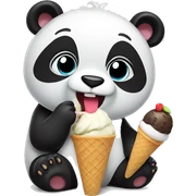 Panda eating ice cream sticker