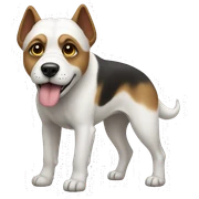 Dog with white large wars sticker