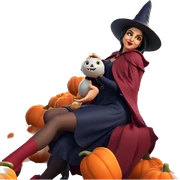 witch girl with pumpkin sticker