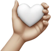 White heart in hand sticker