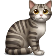 Brown and gray cat stripes sitting down  sticker