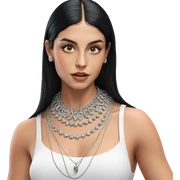 girl with black hair jewelry sticker