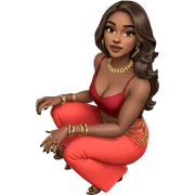 dark-skinned beauty with jewelry sticker