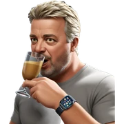 male enjoying drink indoors sticker