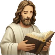 Jesus reading the holy bible sticker