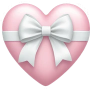 Pastel pink heart with white bow sticker