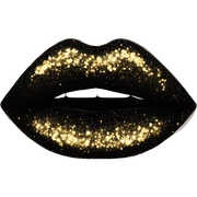 Black glittery lips sticker