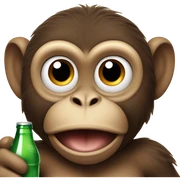 Beer and monkey sticker
