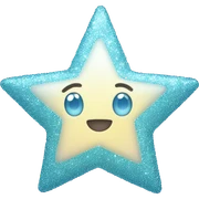 Pastel blue star sparkle sticker