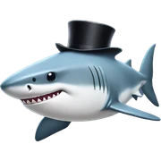 shark with tophat sticker
