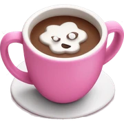 hot chocolate in pink mug sticker