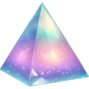 Sparkly glossy Pastel iridescent crystal pyramid sticker