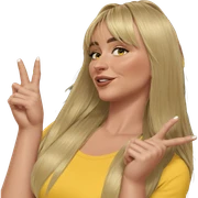 blonde girl in yellow shirt sticker