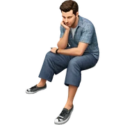 casual male portrait outdoors sticker