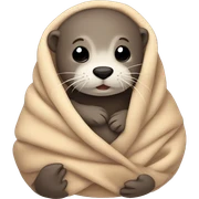 otter cozy in blanket sticker