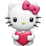 hello kitty with heart sticker
