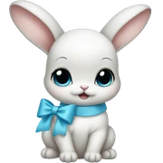 baby bunny baby blue bow sticker