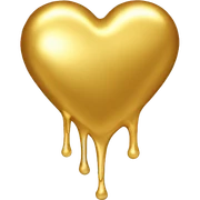 gold heart melting sticker