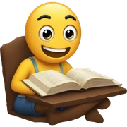 emoji reading a book sticker