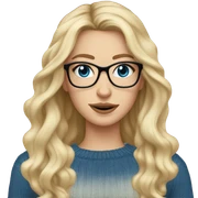 Blonde balayage hair white women sweater blue eyes and small glasses cell phone  sticker