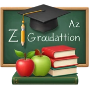 An icon featuring a chalkboard with educational equations, an apple, and a pencil, symbolizing pedagogy. The design includes a stack of books and a graduation cap, representing teaching and learning. Transparent background highlights the dedication to education and mentorship. sticker