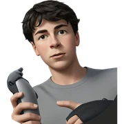 boy with short black hair sticker