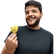 smiling male in black shirt sticker