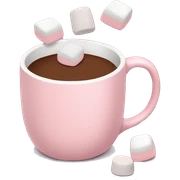 Light Pink mug of hot chocolate with marshmallows  sticker