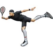 boy with tennis racket profile sticker