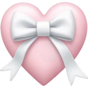 Pastel pink heart with white bow sticker