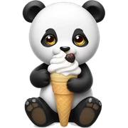 Panda eating ice cream sticker