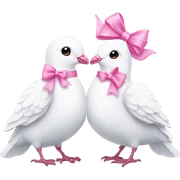Two White doves with pink bows around their necks sticker