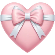 Pastel pink heart with white bow sticker