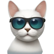Cat with sunglasses sticker