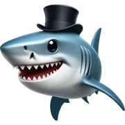 Shark with a top hat sticker