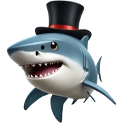 shark with a top hat sticker