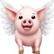 Pig with wings sticker