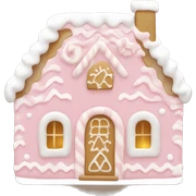 light pink and gold and white gingerbread house sticker