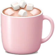 Light Pink mug of hot chocolate with marshmallows  sticker