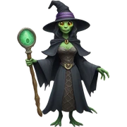 a Reptilian alien woman, as witch, holding a big key, full body sticker