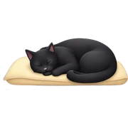 Black cat sleeping sticker